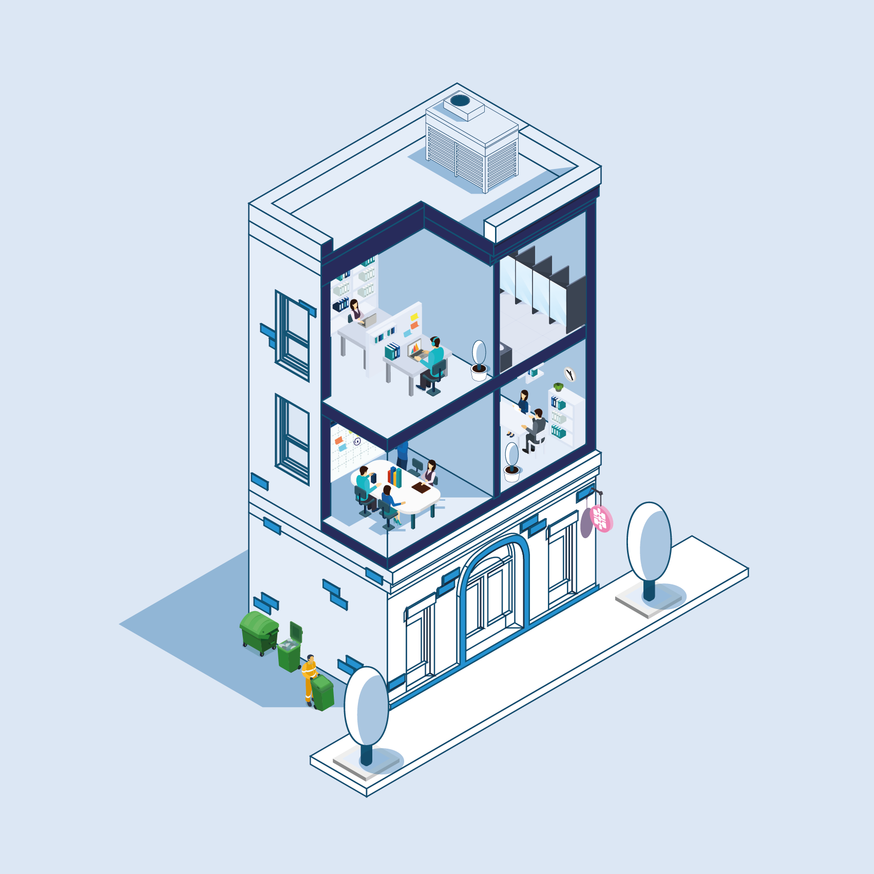Smart Building Isometric Model